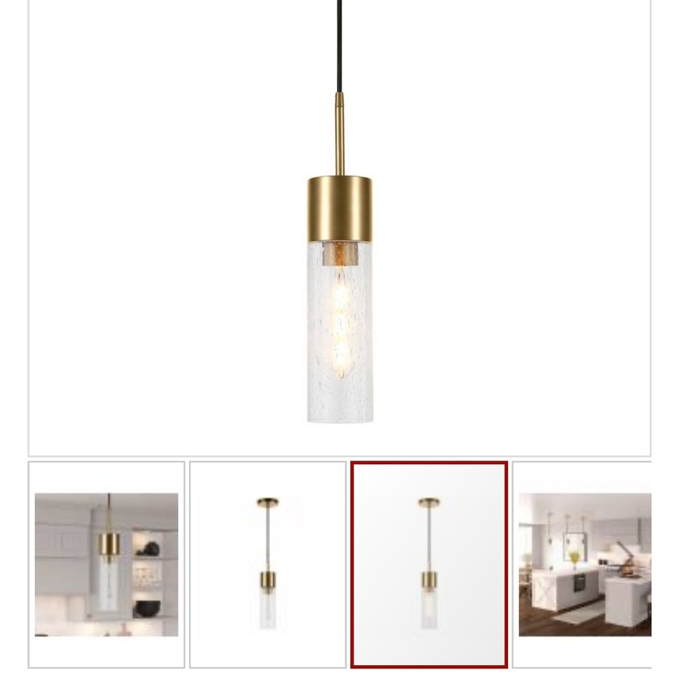 Brass pendant light- like new still in box
